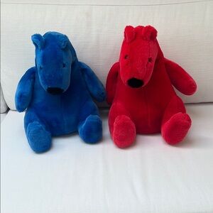 red and blue IKEA polar bears  12"